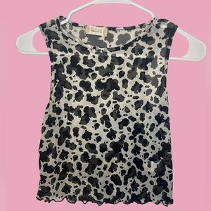 Sheer/ mesh cow top